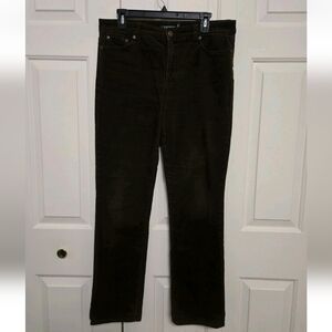 Lauren Ralph Lauren Straight Wide Leg Muddy Brown/Green Courdory Pants Size 10